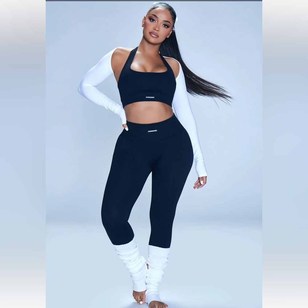 Fighter Ribbed Active Legging In Infinity Seamless - Black